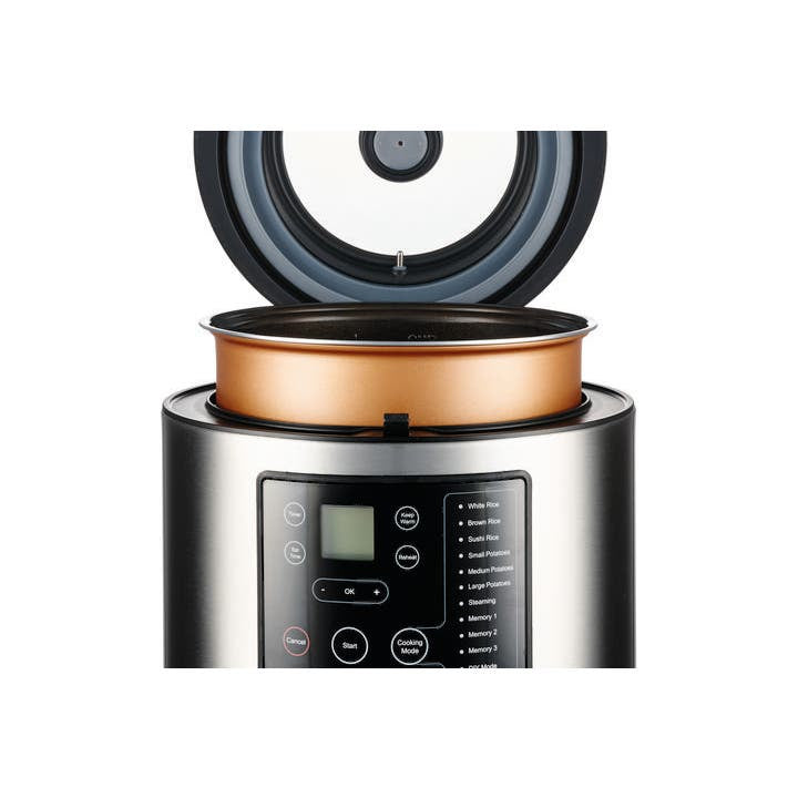 Solis Reiskocher 8161 – 5 l, 860 W, Warmhaltefunktion – silber/edelstahl