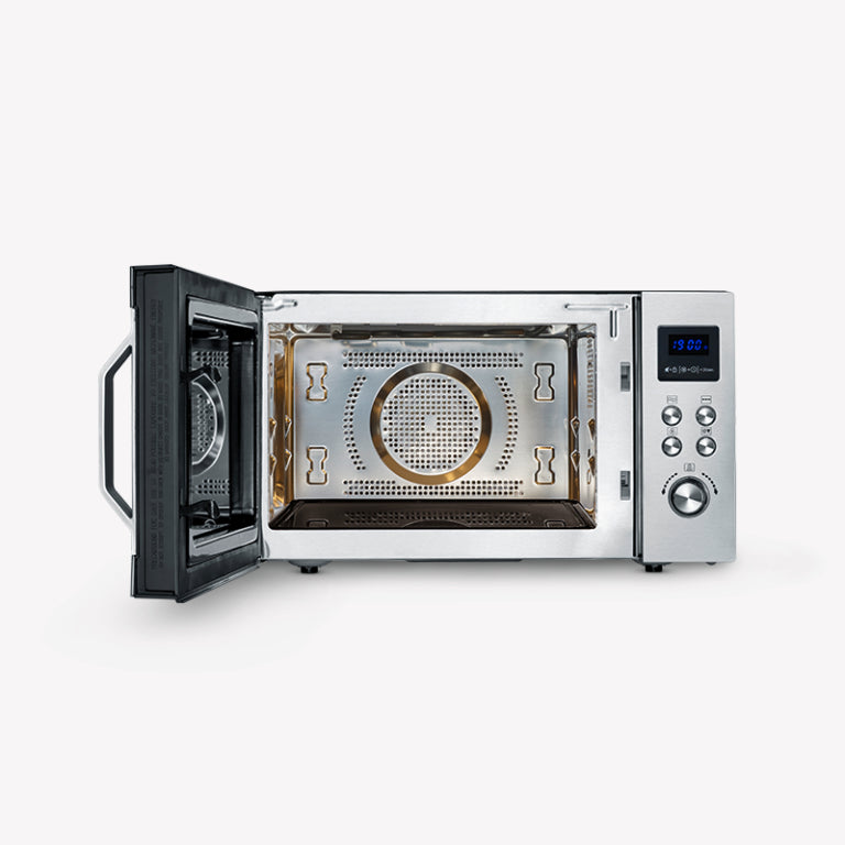 Severin Kombi-Mikrowelle MW7777 – 25 l, Grill & Heissluft, 900 W – Schwarz/Edelstahl