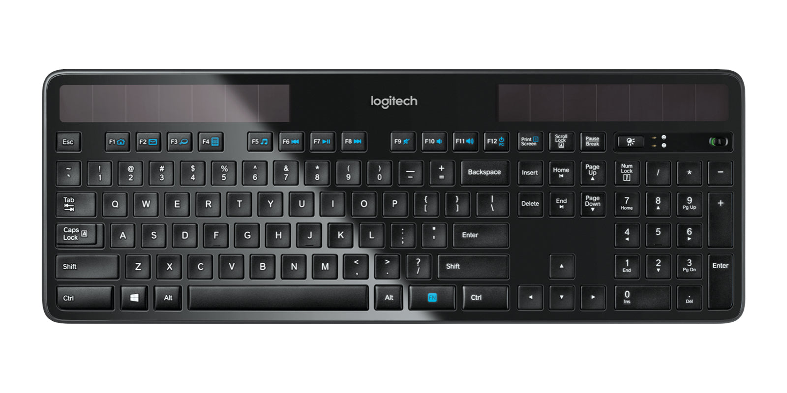 Logitech K750 – Tastatur, kabellos (Bluetooth/2,4 GHz), CH-Layout (DE-CH) – für Windows (XP–10)