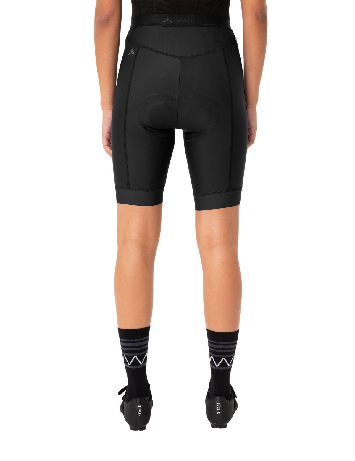 VAUDE Velohose Posta – Damen 36 – Schwarz, Polyamid (recycelt)/Elasthan, Slim Fit, Kurz