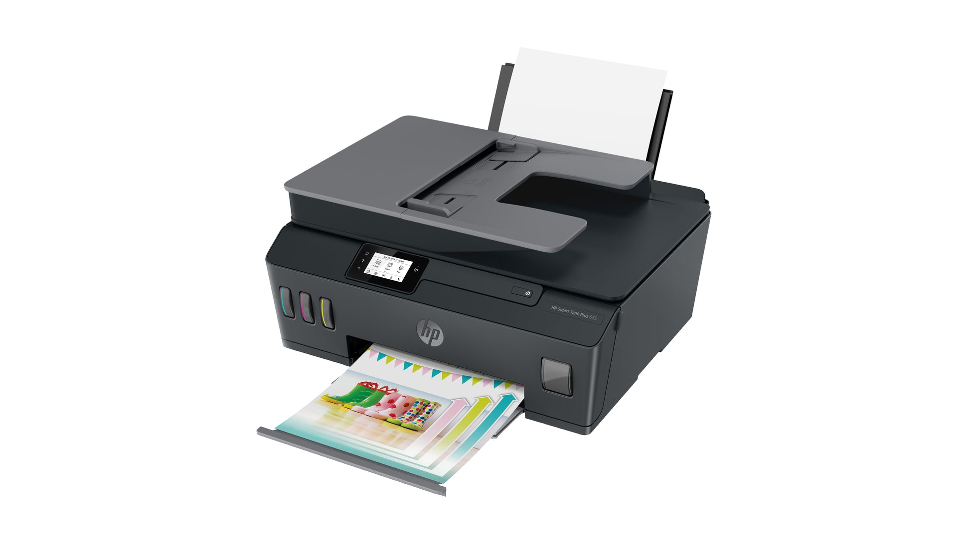 HP Smart Tank Plus 655 – Farbiges Tintenstrahl-MFP A4, 4-in-1 – USB/WLAN – Duplex, ADF – 11 S./Min. S/W, 5 S./Min. Farbe