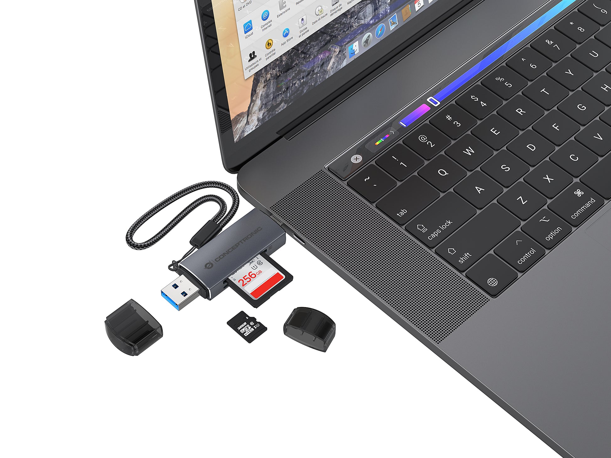 Conceptronic BIAN05G Kartenleser – SD/microSD – USB‑A/USB‑C 3.2 Gen 1 – 5 Gbit/s