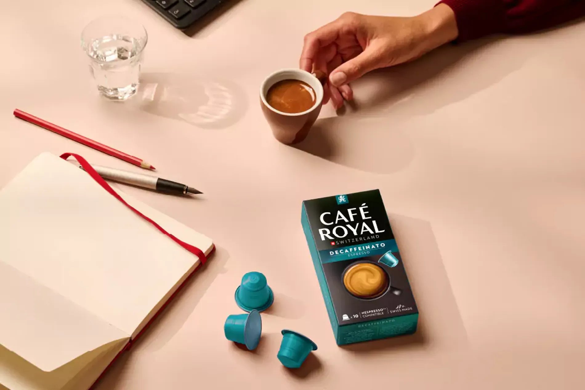 Café Royal Kapseln für Nespresso – Espresso, entkoffeiniert, Intensität 6, 100 Kapseln