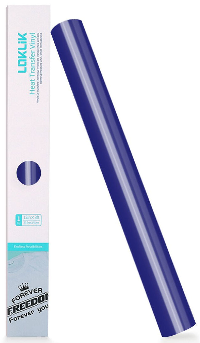 LOKLiK Aufbügelfolie (HTV), Blau, Glänzend, 30,5 × 180 cm, 1 Rolle