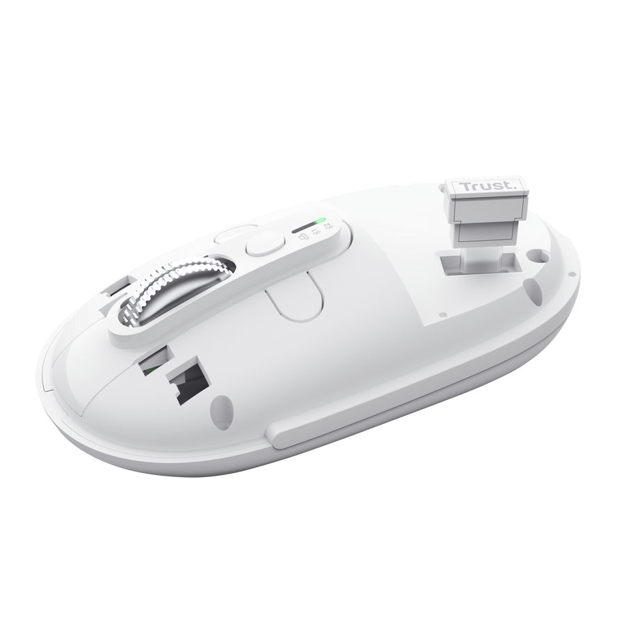 Trust Seron Slim Multi – Maus – Kabellos (Bluetooth/2,4 GHz), 3200 DPI, beidhändig, Weiss