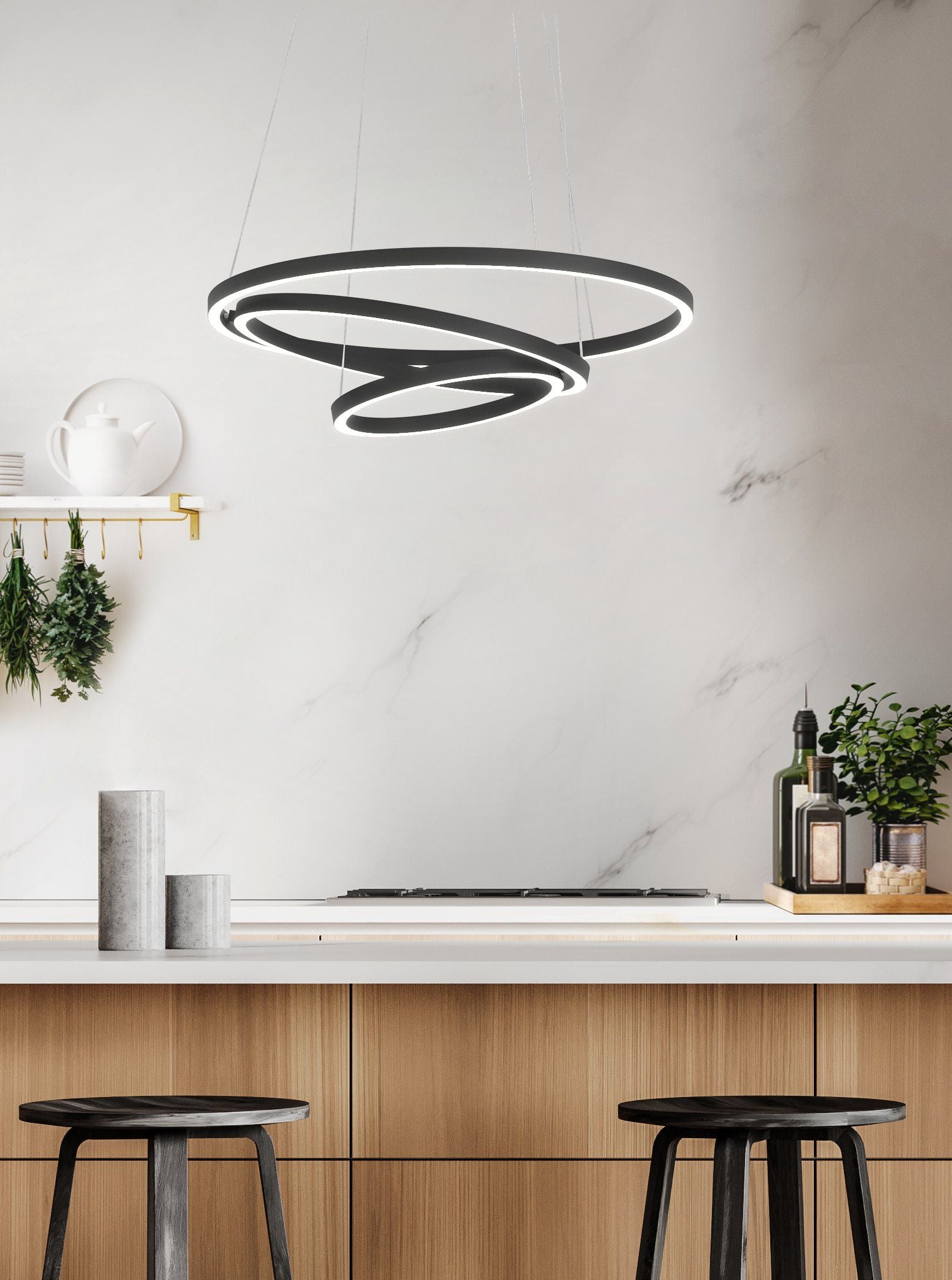 EGLO Hängeleuchte LOBINERO-Z – Ø 58 × 110 cm, 6000 lm, 43,2 W, 3000–6500 K, dimmbar, schwarz