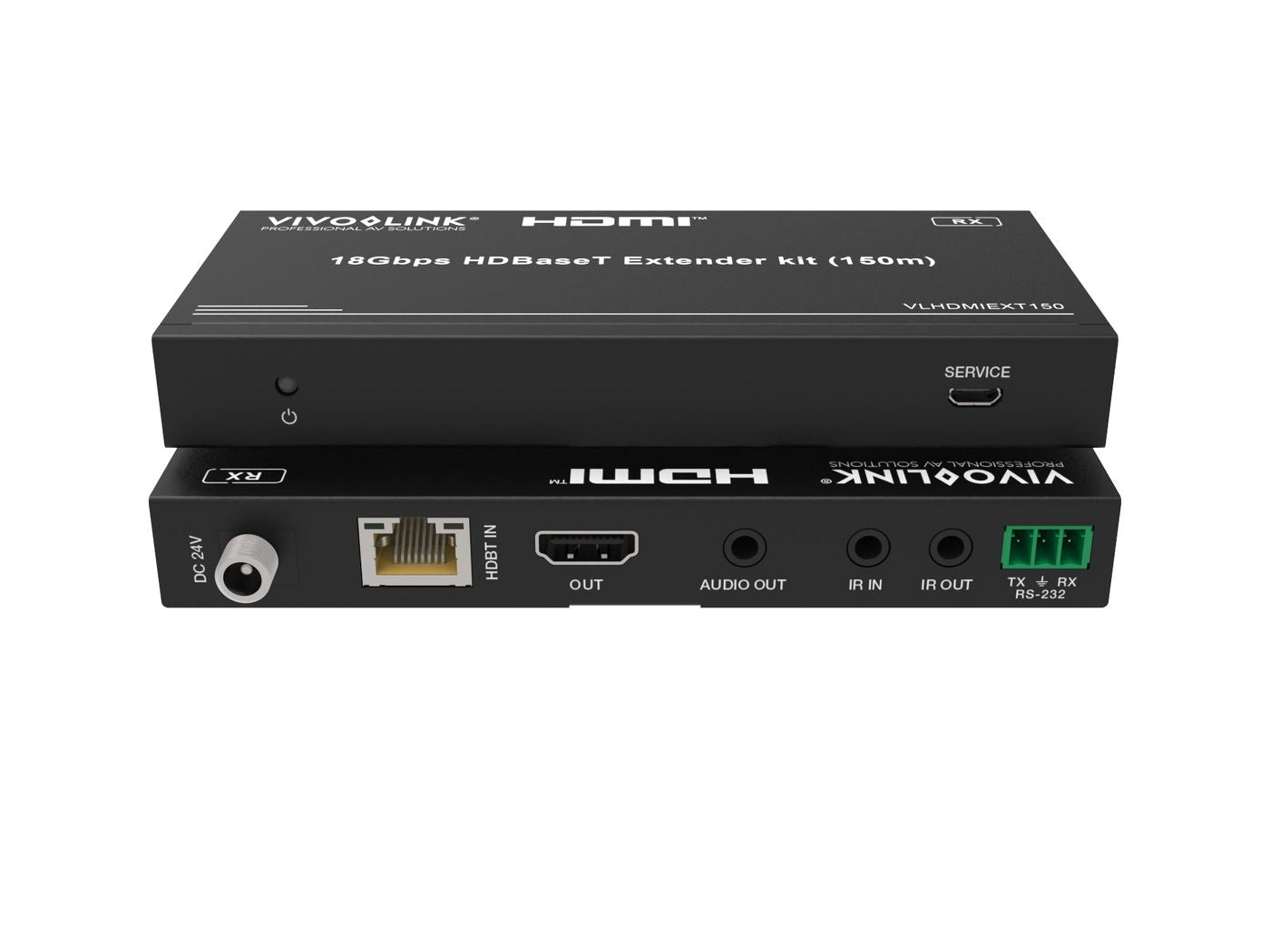 Vivolink VLHDMIEXT150 – HDBaseT HDMI Extender-Set, 18 Gbit/s, 150 m