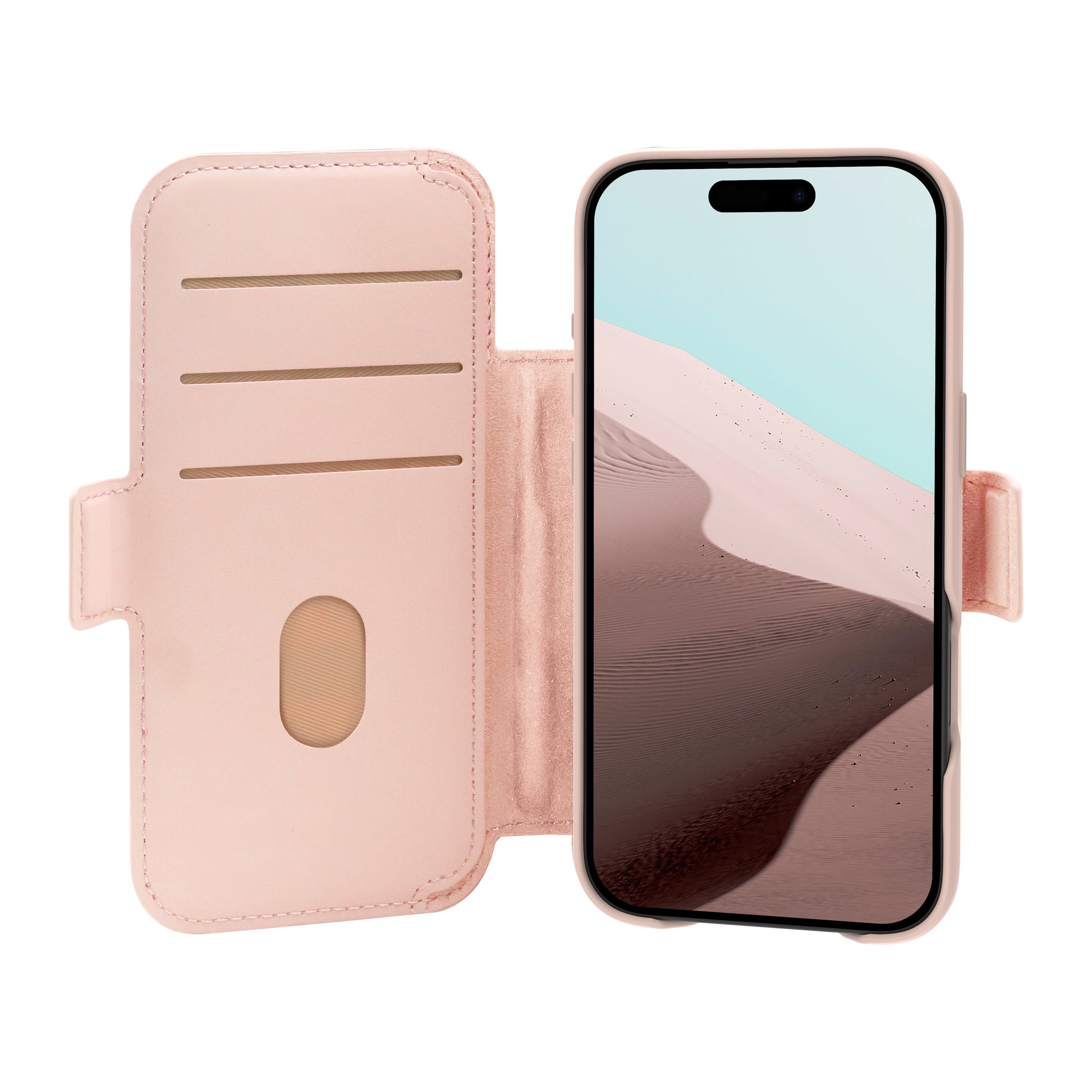 dbramante1928 Lynge MS ICON Wallethülle – für Apple iPhone 17 Air, 3 Kartenfächer, Kunststoff, Pink Sand