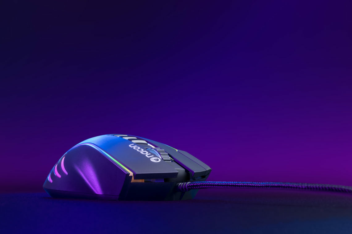 NACON GM-420 – Gaming-Maus – Kabelgebunden (USB-A), 12000 DPI, RGB-Beleuchtung, rechts, Schwarz