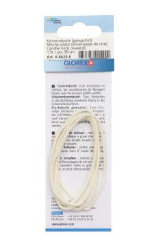 GLOREX Kerzendocht, Flachdocht, Weiss, 8,6 × 14,5 × 2 cm, 1 Stk., 686206
