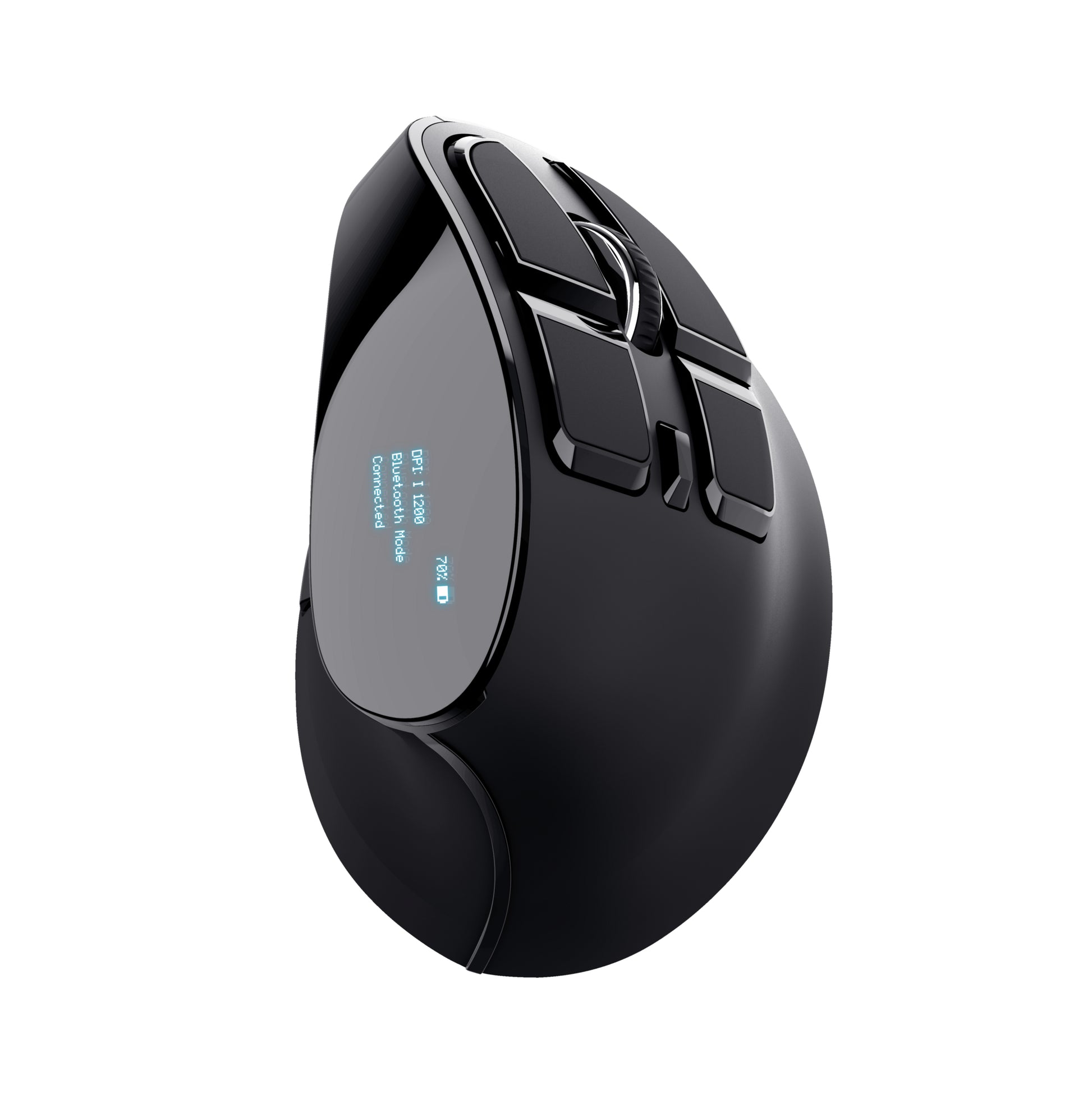 Trust Voxx – Vertikale Maus – Kabellos (Bluetooth/2,4 GHz), Rechtshänder, Schwarz