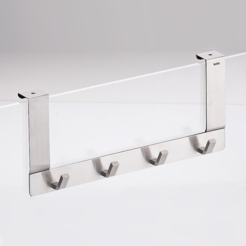 Kela Colgar Wandgarderobe 4 Haken – Edelstahl – Silber – 300 × 25 × 130 mm