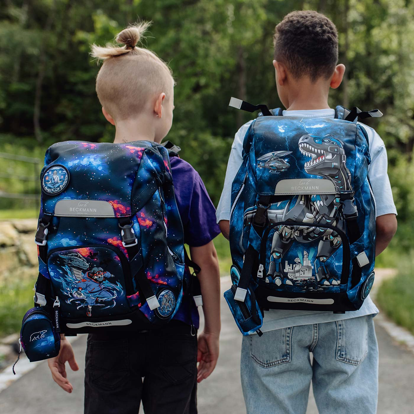Beckmann Classic Schulrucksack – Ninja Elements – 24,0×37,0×25,0 cm – aus recycelten PET-Flaschen hergestellt