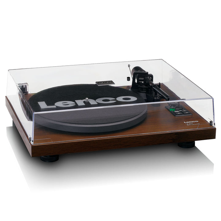 Lenco LS-600WA – Plattenspieler (Riemenantrieb, manuell), Bluetooth, Phono-Vorverstärker, 33⅓/45 U/min – Holz/Schwarz