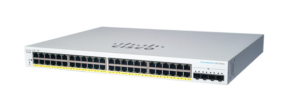 Cisco CBS220-48FP-4X – Managed Switch – 48×GbE, 4×SFP+, L2, PoE+ 740 W, 19" Rack