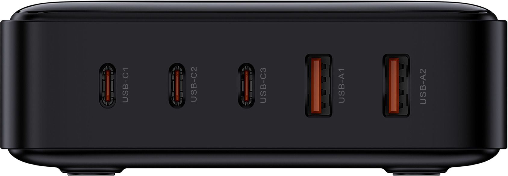 M. Schönenberger 24.21240SZ USB-Desktop-Ladegerät 240 W – USB-C×3, USB-A×2 – PD 3.1, QC 3.0, GaN – schwarz