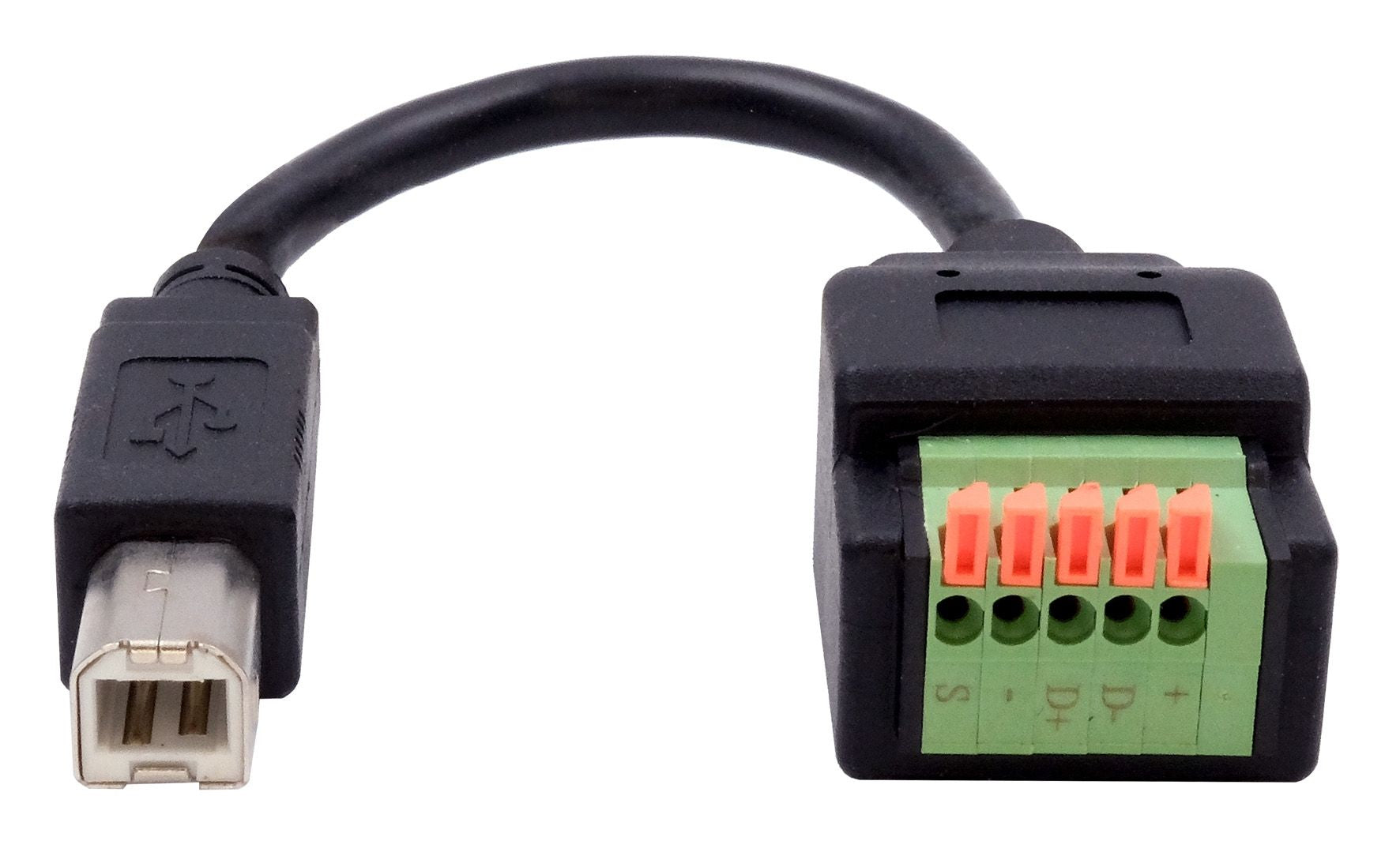 EXSYS EX-49131 Adapter USB-B zu 5-poligem Terminalblock – USB 2.0 (0,48 Gbit/s), 0,15 m, Schwarz