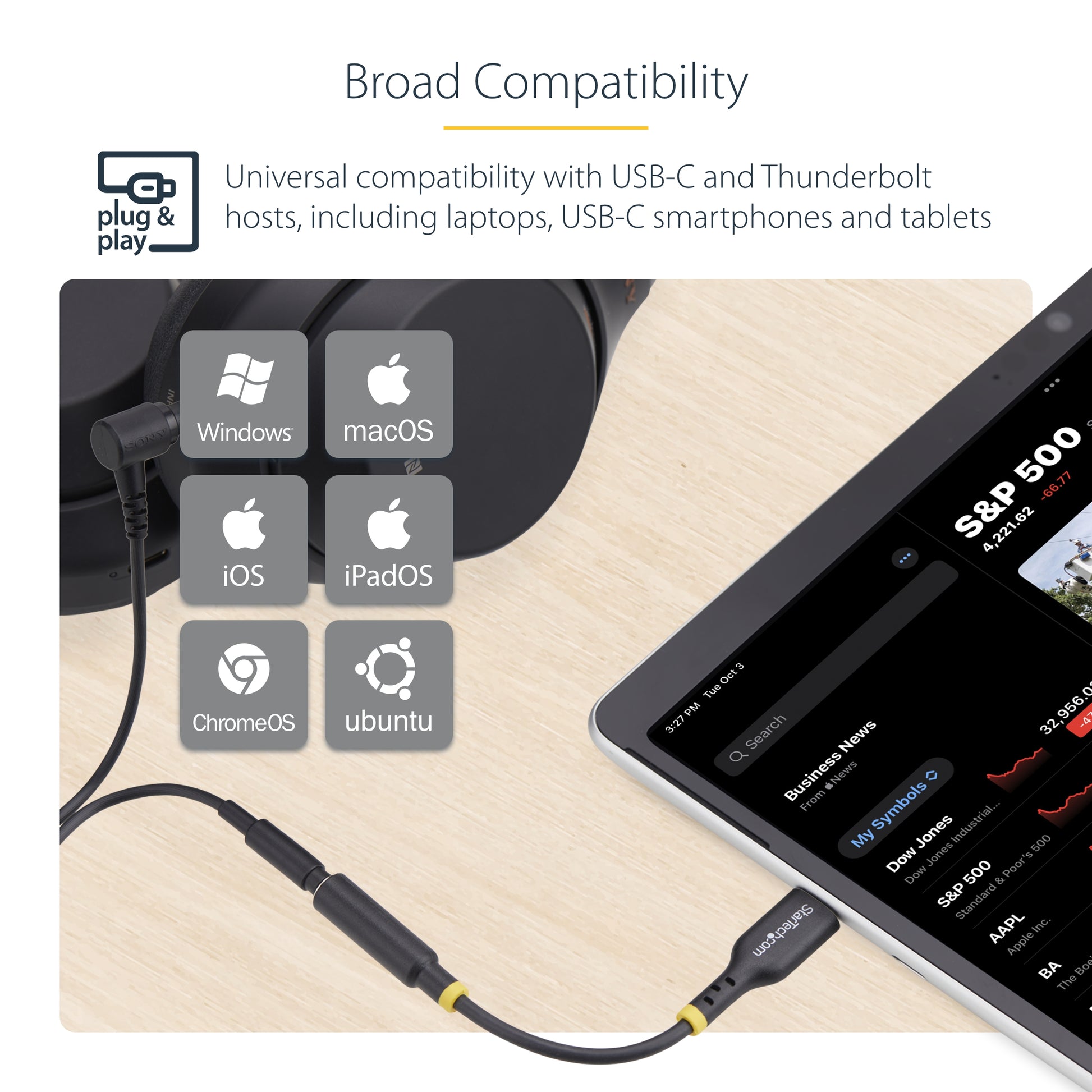 StarTech.com USB-C (Stecker) auf 3,5 mm TRRS (Buchse) Adapter