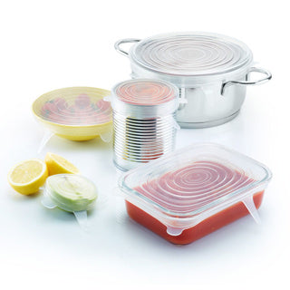 Westmark Frischhaltedeckel 6er Set, Ø 20,5 × 2,5 cm, Silikon, transparent