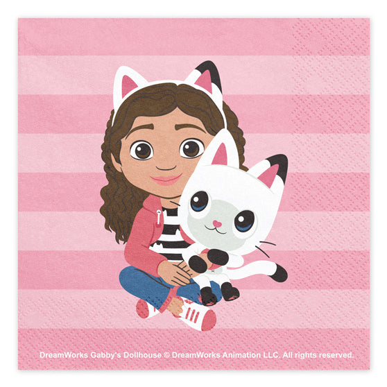PartyDeco Gabby's Dollhouse Servietten, Papier, 33 × 33 cm, 2-lagig, Pink – 20 Stk.
