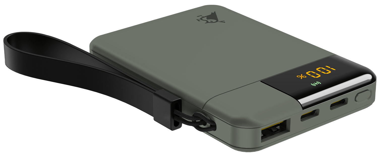 Aqiila Powerbird B5 Powerbank 5'000 mAh – 12 W, 2× USB-C, 1× USB-A, Moosgrün