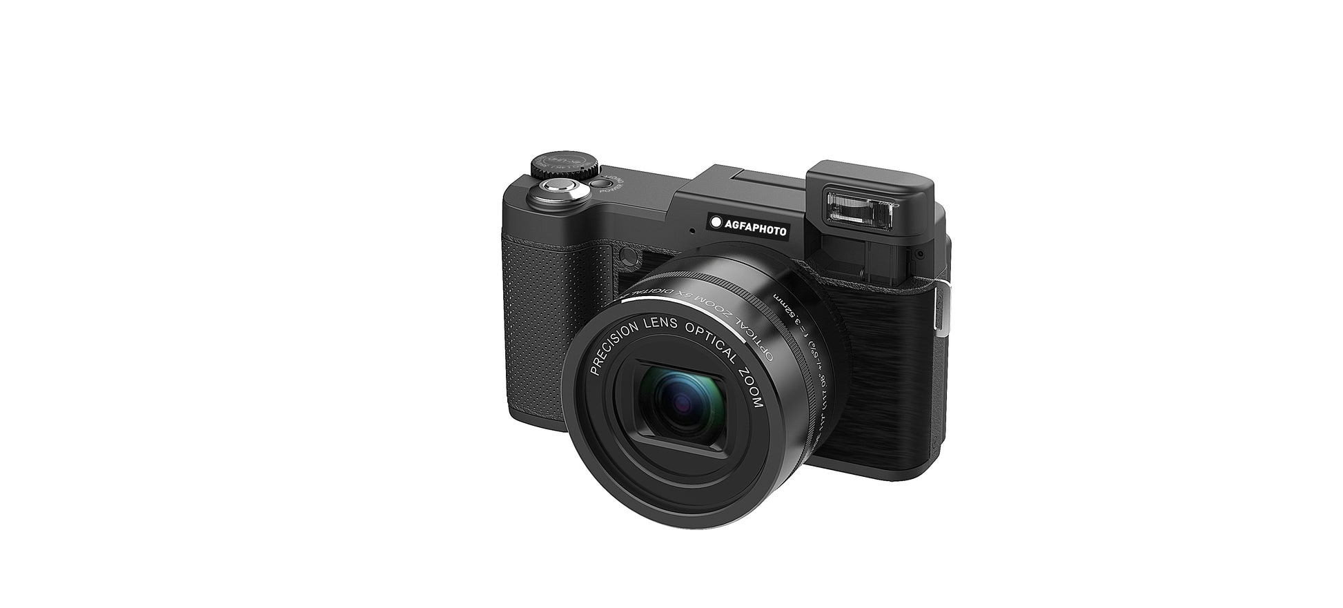 AgfaPhoto VLG4KOPT – Kompaktkamera, 24 MP, 4K 60 fps, 5× optischer Zoom, Schwarz