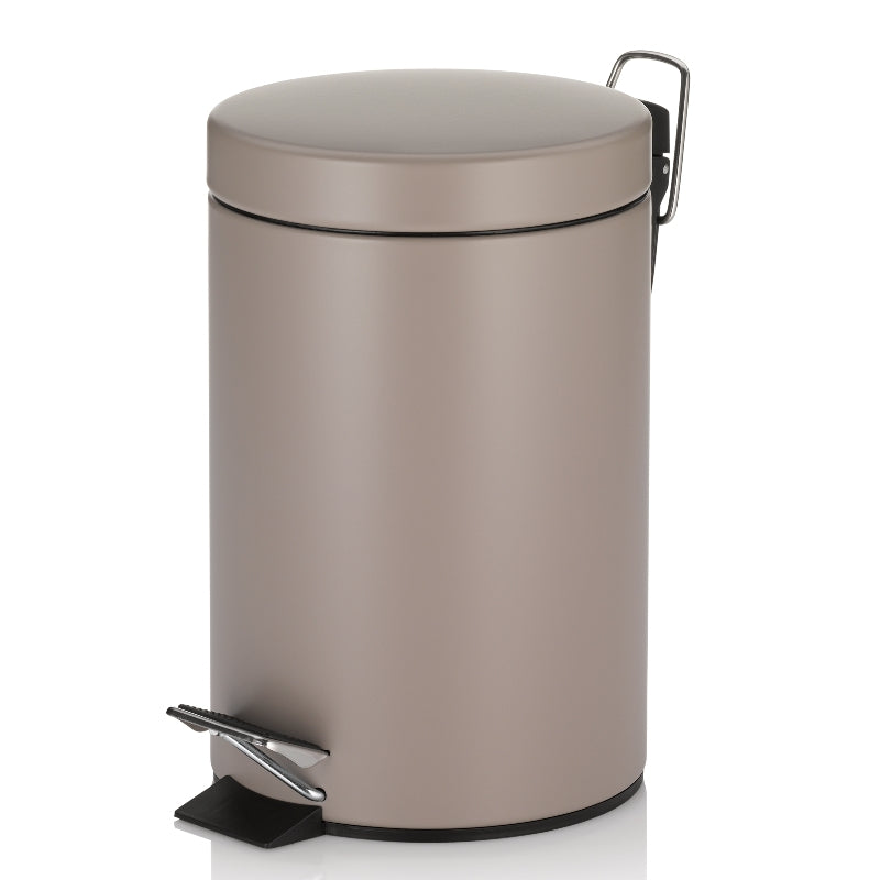 Kela Tisch-Abfallbehälter Monaco – 3 l – mit Deckel – Metall, Braun – Ø 170 × H 260 mm