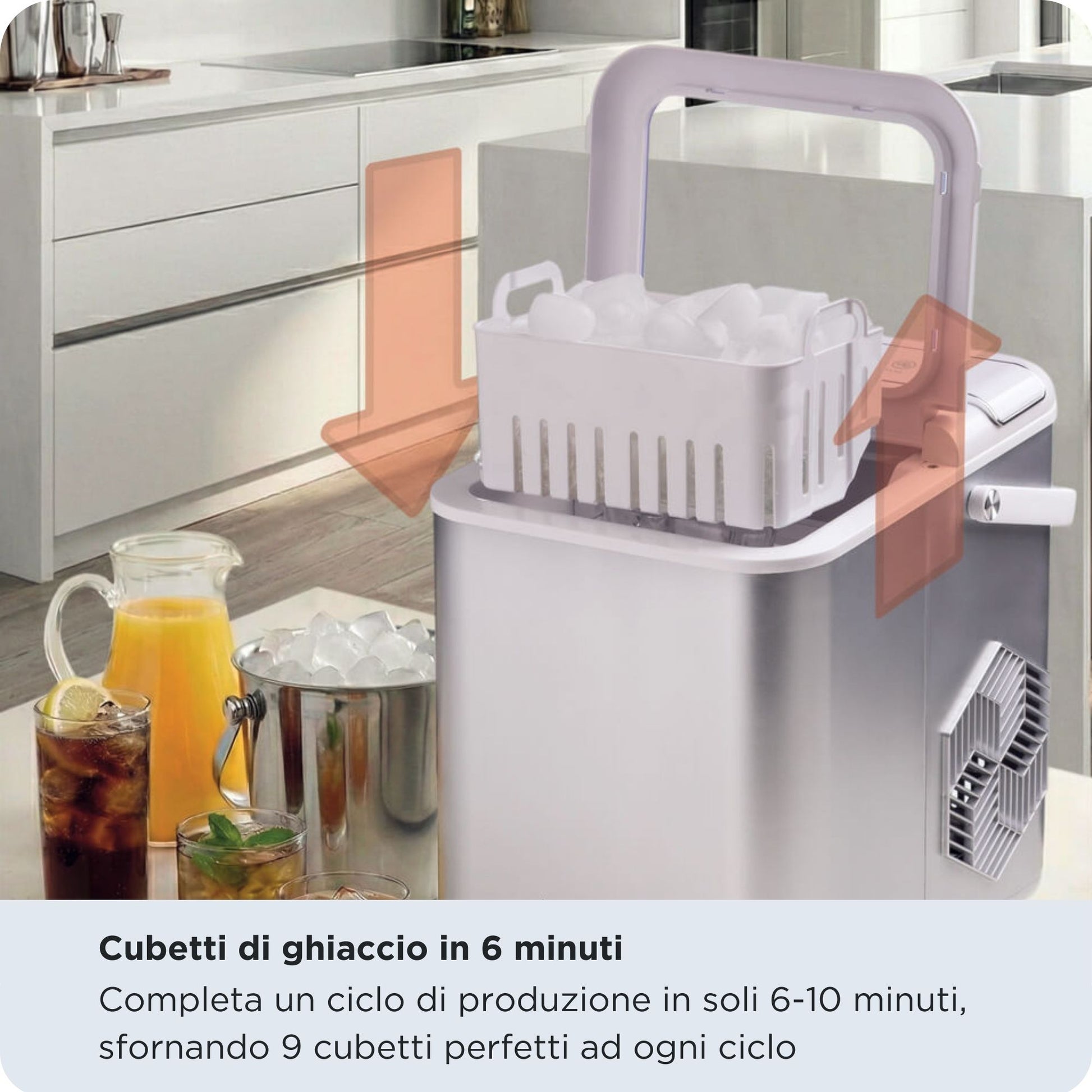 Ariete Eiswürfelmaschine ARI-651 – 12 kg/24 h, 1,4 l Wassertank – Edelstahl