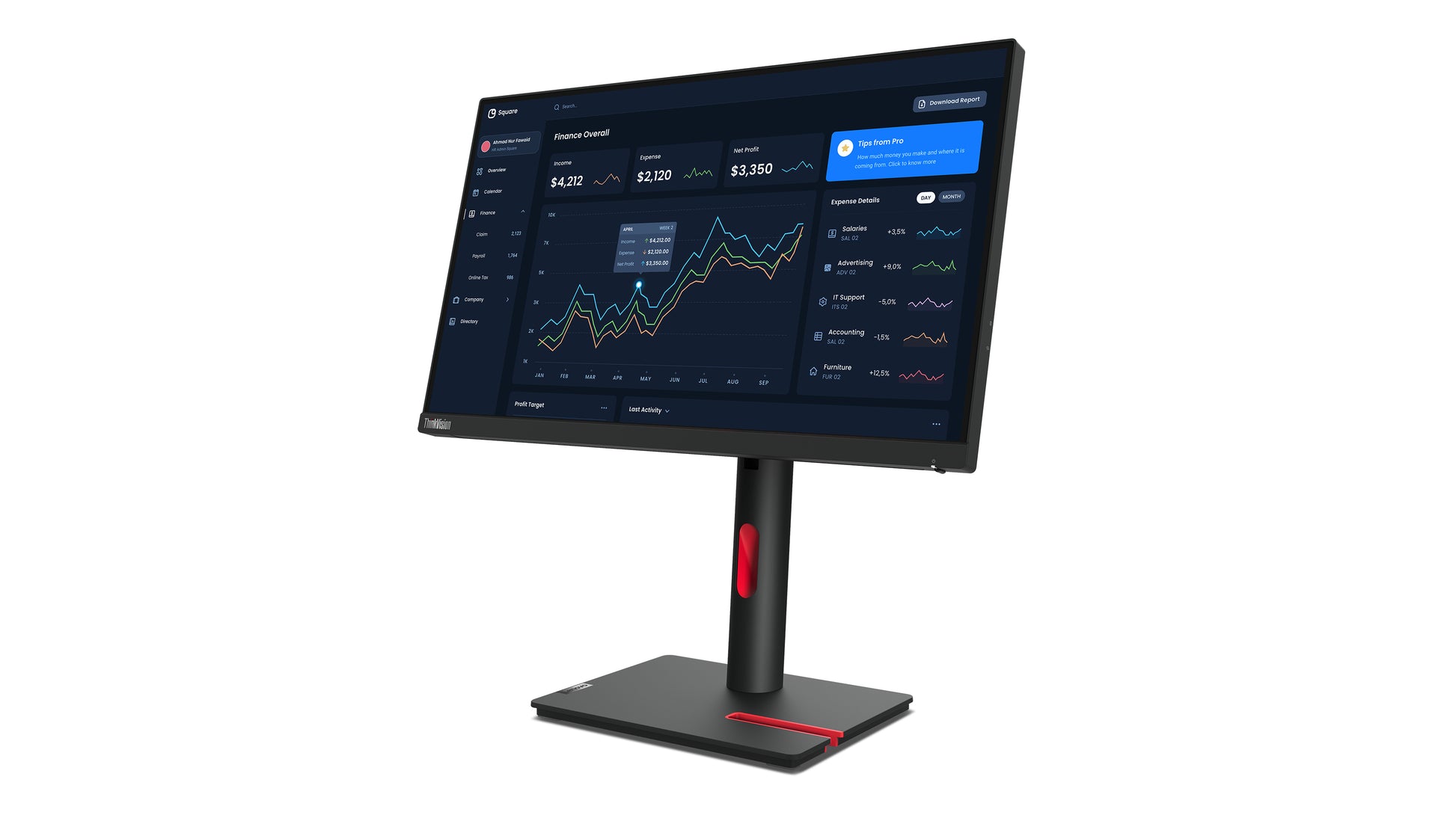 Lenovo ThinkVision T22i-30 – Monitor, 21,5", 1920 × 1080 (Full HD), LED, Schwarz