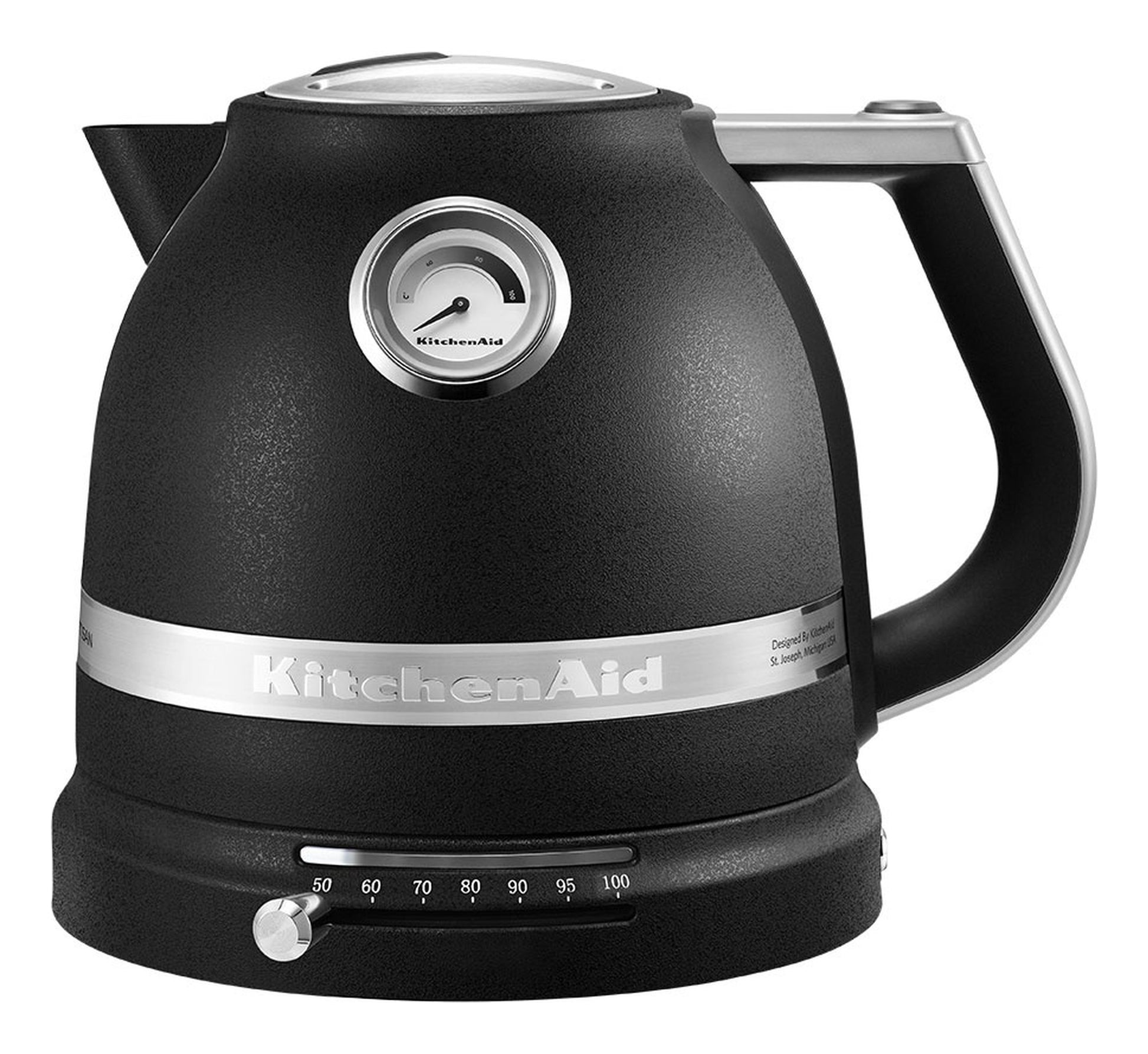 KitchenAid Artisan Wasserkocher – 1,5 l, mit Temperaturwahl, Aluminium/Edelstahl, Schwarz, 5KEK1522EBK