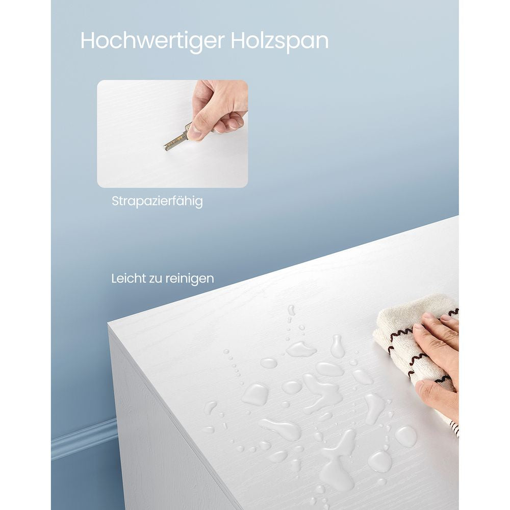 Vasagle TV-Möbel – Weiss, Spanplatte, 110 × 49,5 × 40 cm
