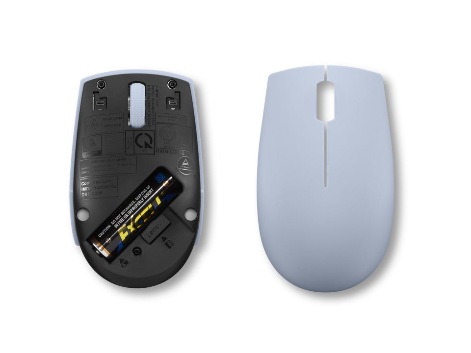 Lenovo 300 Wireless Compact – Maus – Kabellos (2,4 GHz), beidhändig, Blau