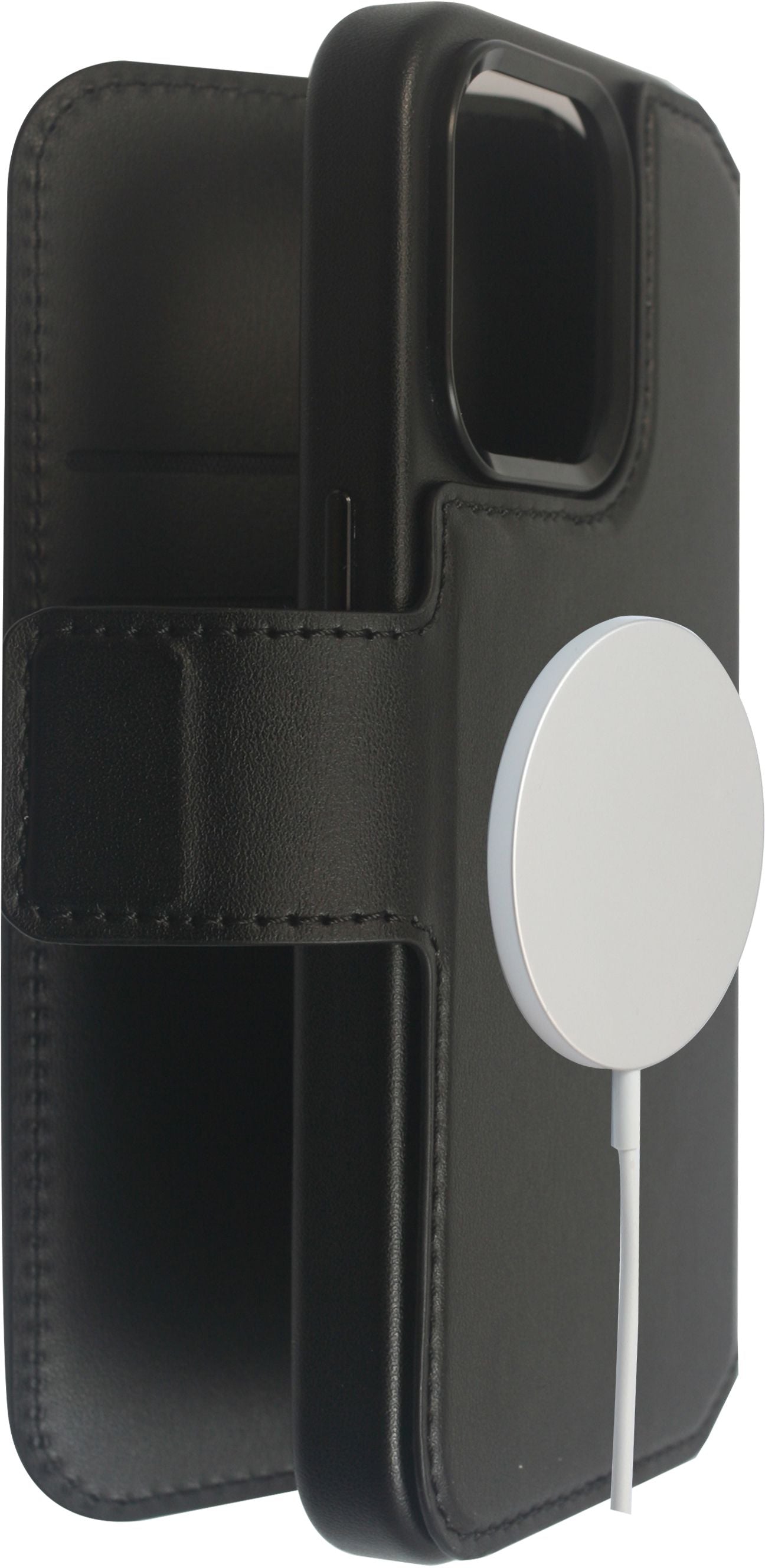 eSTUFF INFINITE MILAN Wallet-Case MagSafe – Schwarz, Leder – für Apple iPhone 16 Plus – mit 3 Kartenfächern