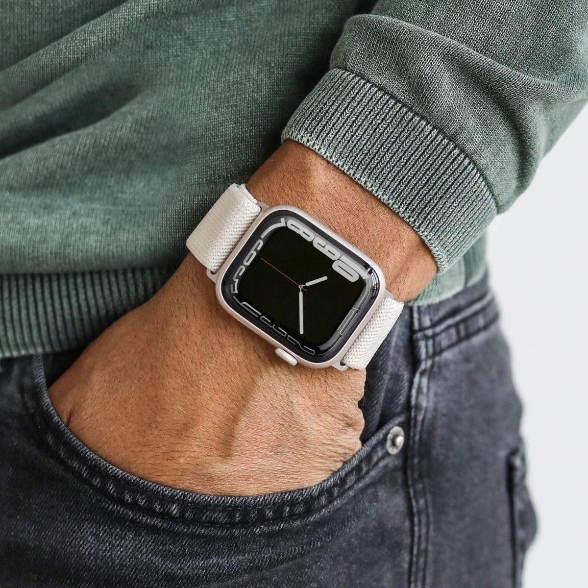 Vonmählen Classic Nylon Loop – Creme, für Apple Watch