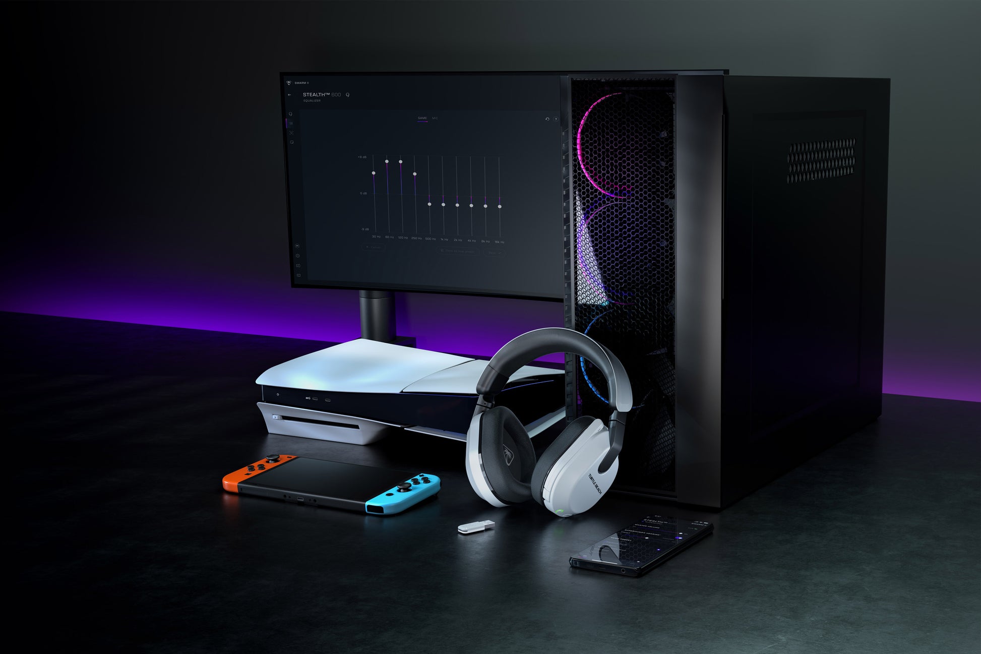 Turtle Beach Stealth 600 Gen 3 – Gaming-Headset – 2,4 GHz & Bluetooth 5.2 – Weiss – für PS5/PS4/PC u. a. – bis