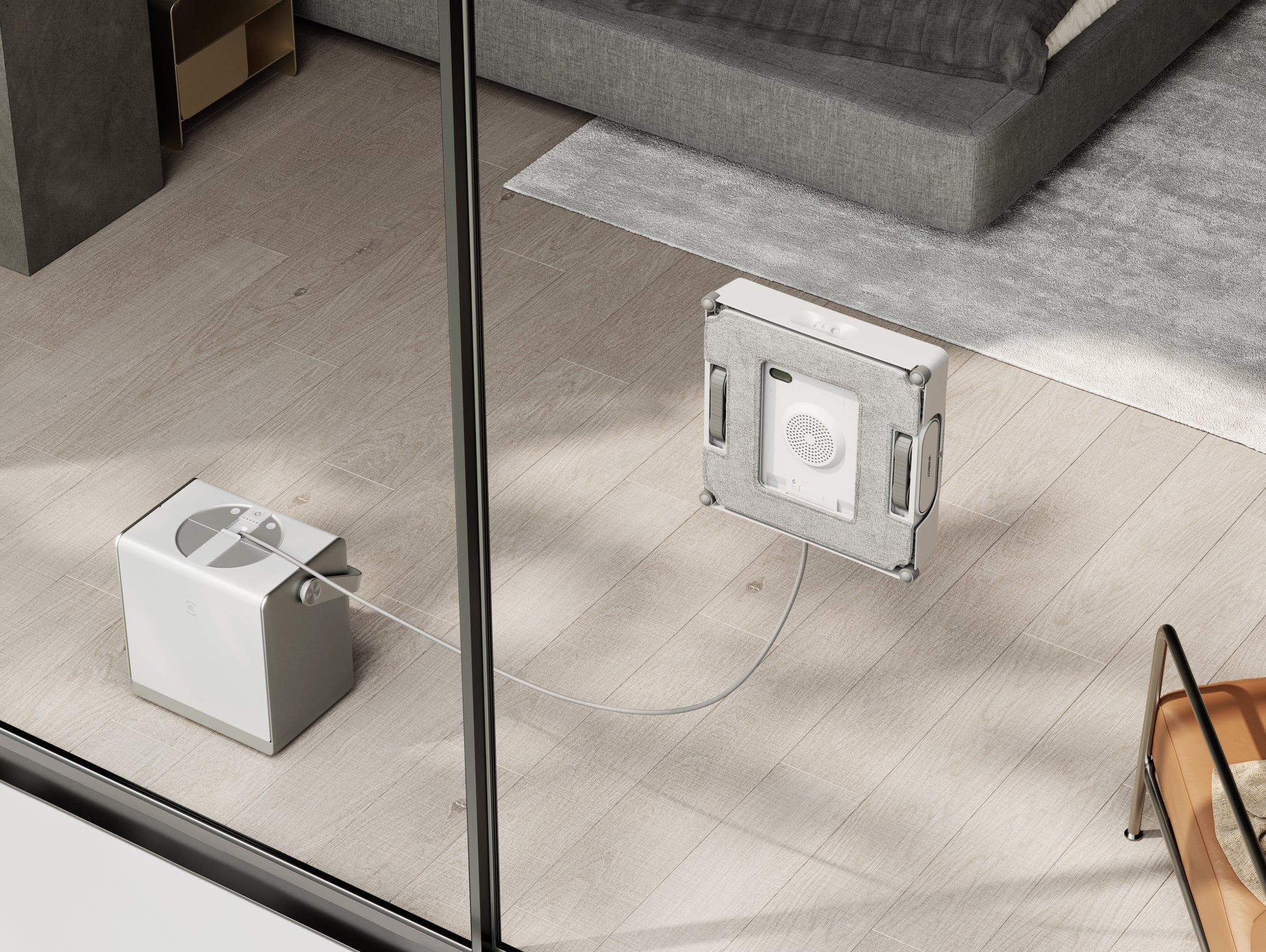 Ecovacs Winbot W2 – Fensterputzroboter – 2600 mAh, min. Fenstergrösse 30 × 40 cm, 63 dB, Weiss