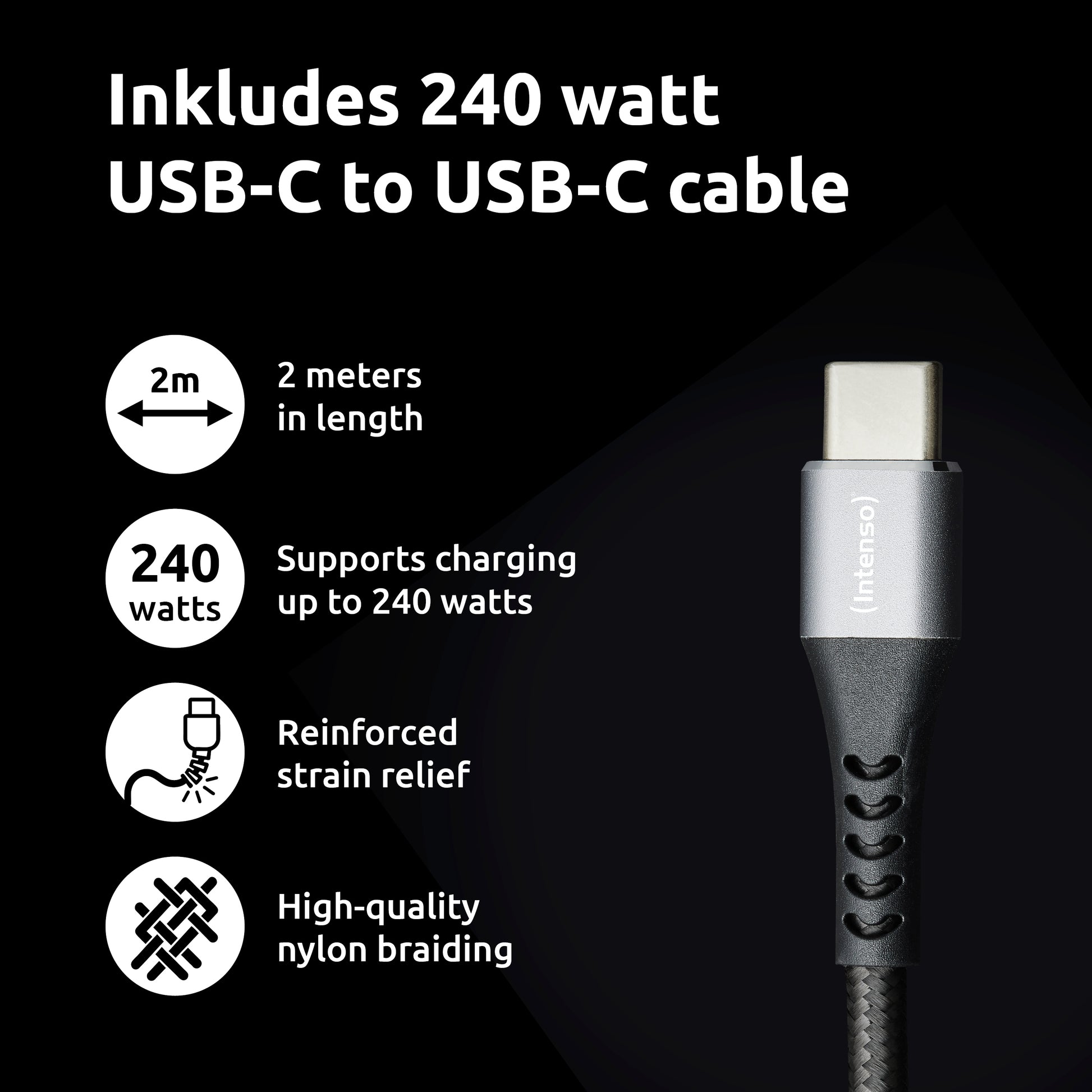 Intenso W100ACC USB-Ladegerät 100 W – USB-C×2, USB-A×1 – PD 3.0, PPS, QC 5, GaN – Schwarz