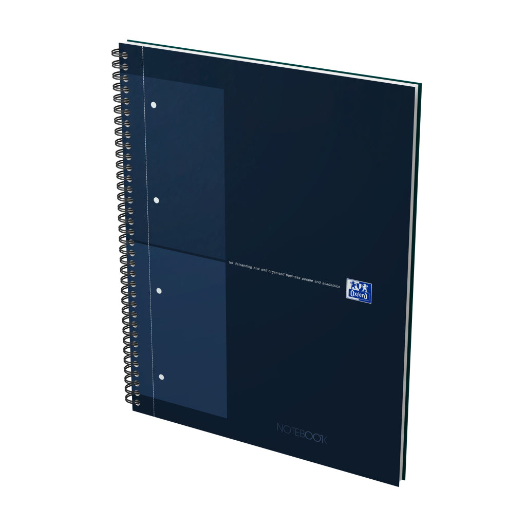 Oxford Collegeblock – A4+ – 80 Blatt – 80 g/m² – Doppelspirale, mikroperforiert, Kopfzeile – Dunkelblau
