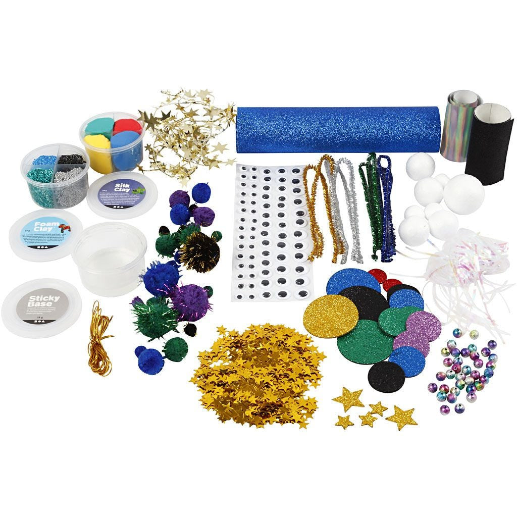 Creativ Company Kreativbox – Bastelset – Weltraum – 16-teilig – ab 3 Jahren
