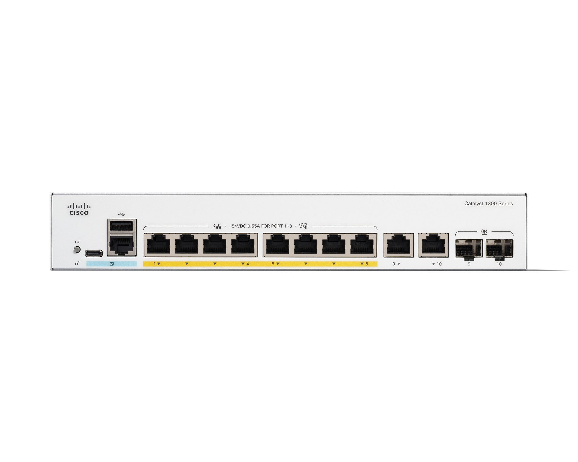 Cisco Catalyst 1300 – Managed Switch – 8×GbE, 2×SFP, L2, PoE+ 120 W, 19" Rack
