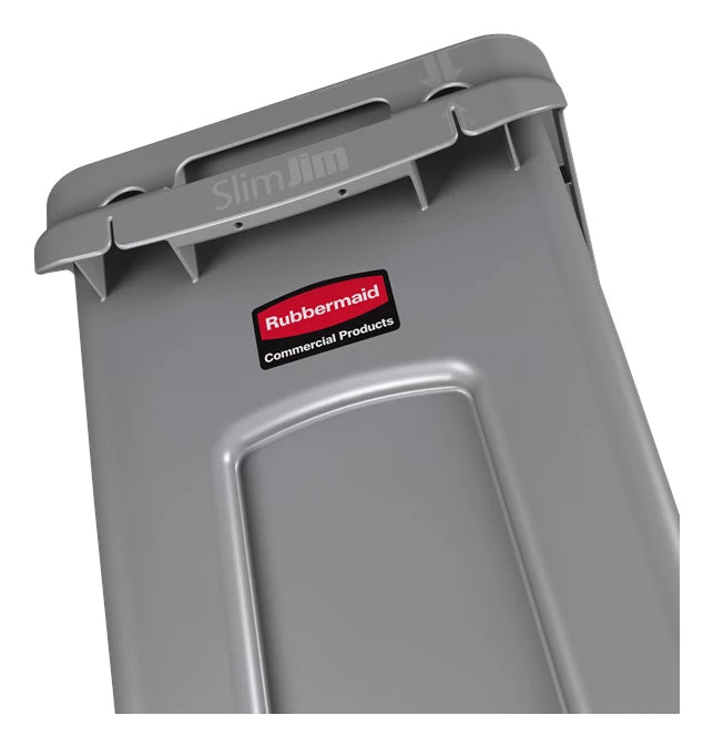 Rubbermaid Recyclingbox Slim Jim – 87 l – Kunststoff, rechteckig – gelb, ohne Deckel, mit Lüftungskanälen