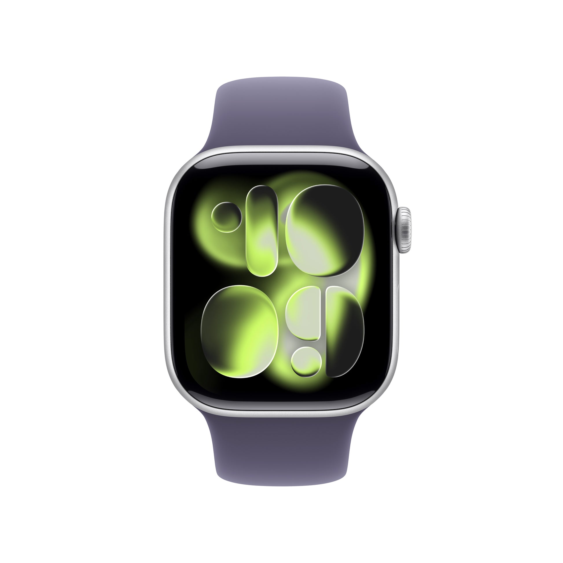 Apple Watch S11 – Smartwatch – 42 mm, LTE, OLED, 50 m, Titangehäuse, Silber, Purple Fog Sportarmband (S/M)