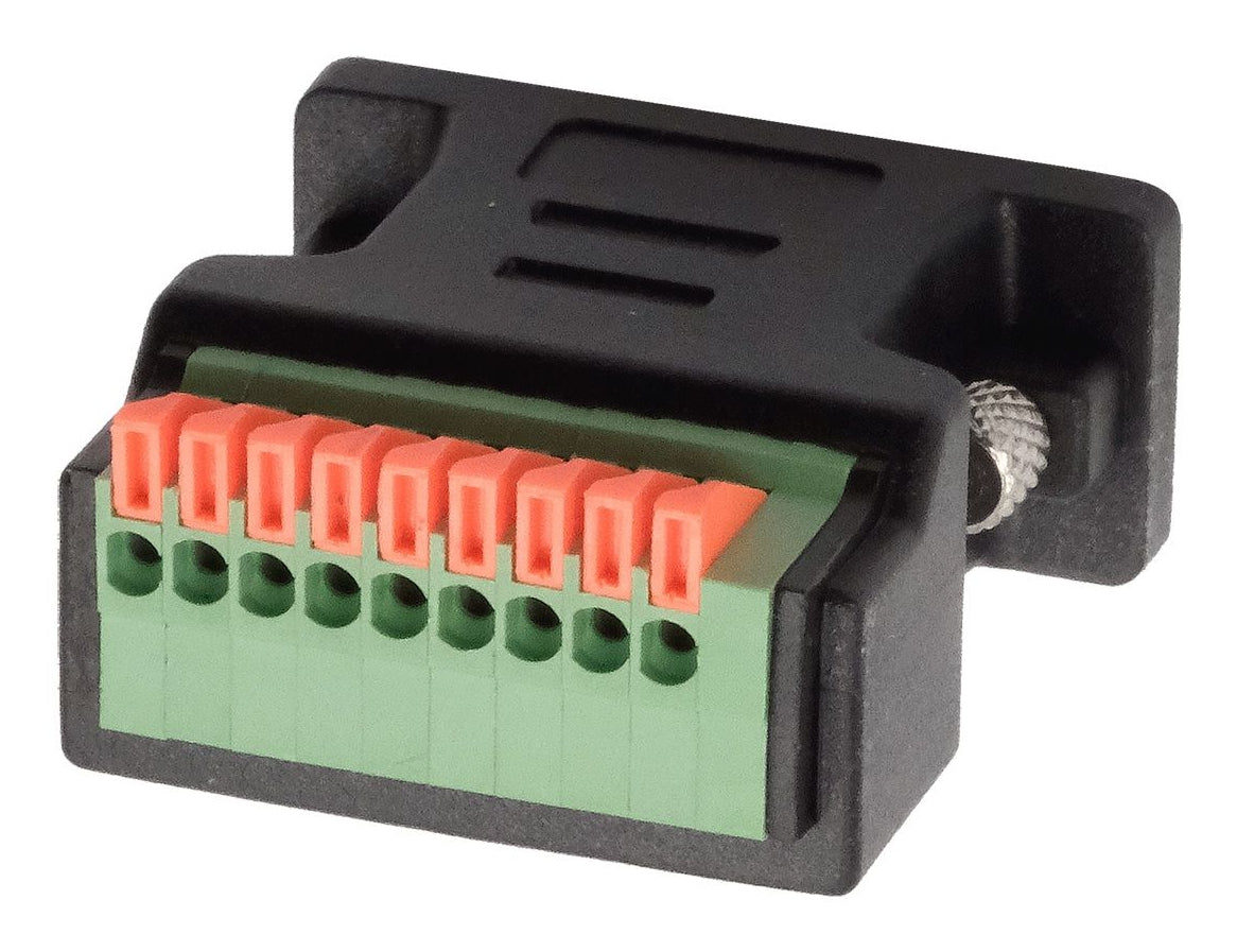 EXSYS EX-49110 Seriell-Adapter DB9 zu Terminalblock – RS-232, 9-polig – Schwarz
