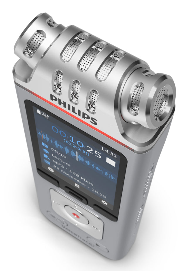 Philips VoiceTracer DVT4115 – Digitales Diktiergerät – 8 GB, 36 h – Silber