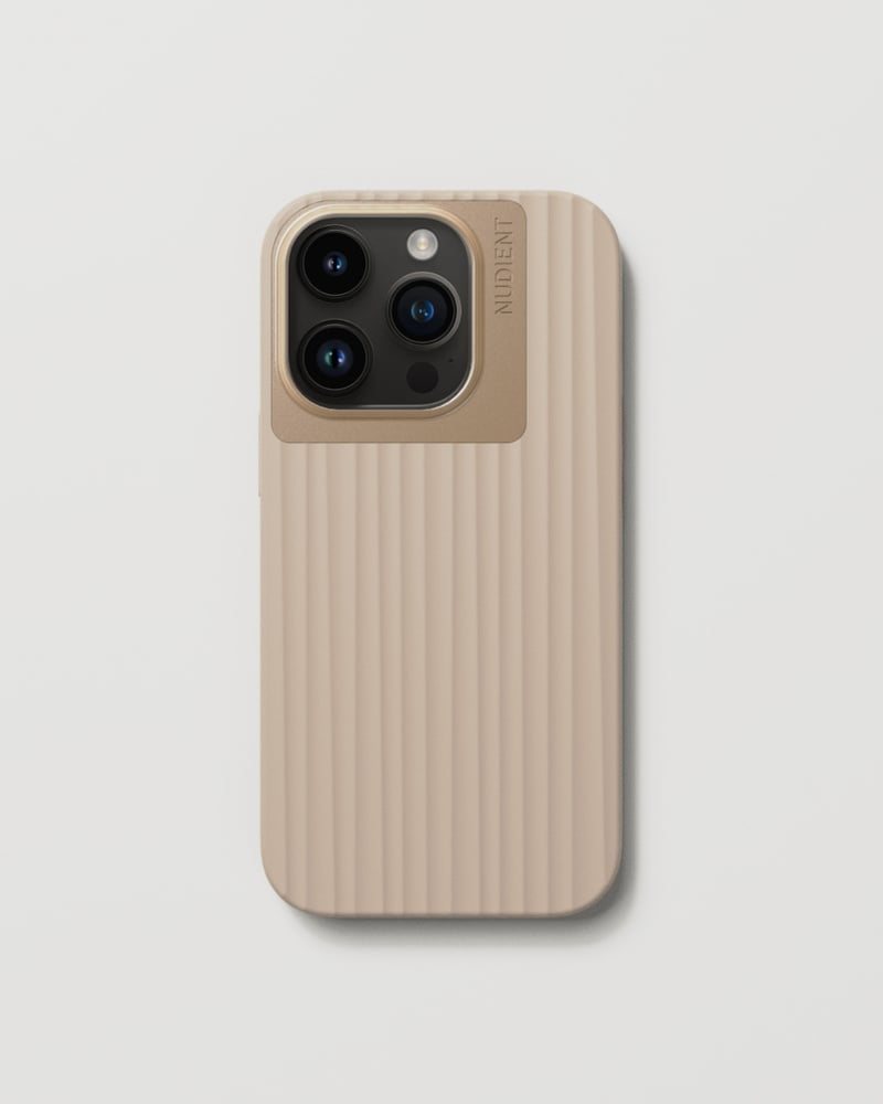 Nudient Bold – Backcover – für Apple iPhone 14 Pro, Aluminium+Mikrofaser+Kunststoff, Leinen Beige
