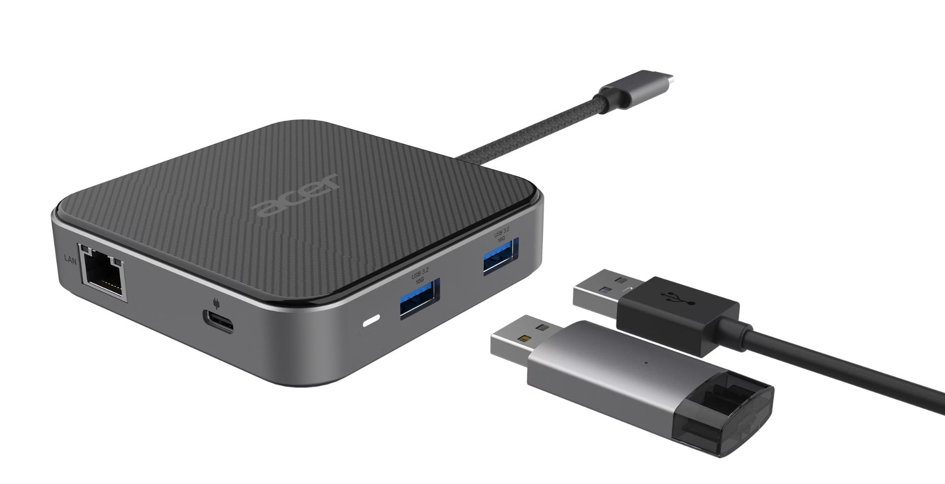 Acer Multiport-Adapter – USB4, 1× DP, 1× HDMI, 2× USB-A, 100 W PD, GbE, 3,5 mm, für Windows/Mac/ChromeOS