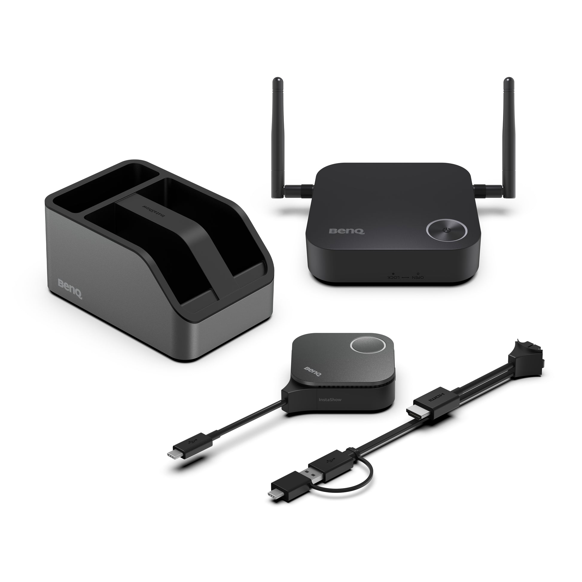 BenQ InstaShow WDC15 – Drahtloses Präsentationssystem – Full HD, USB-C, HDMI, USB-A, Schwarz