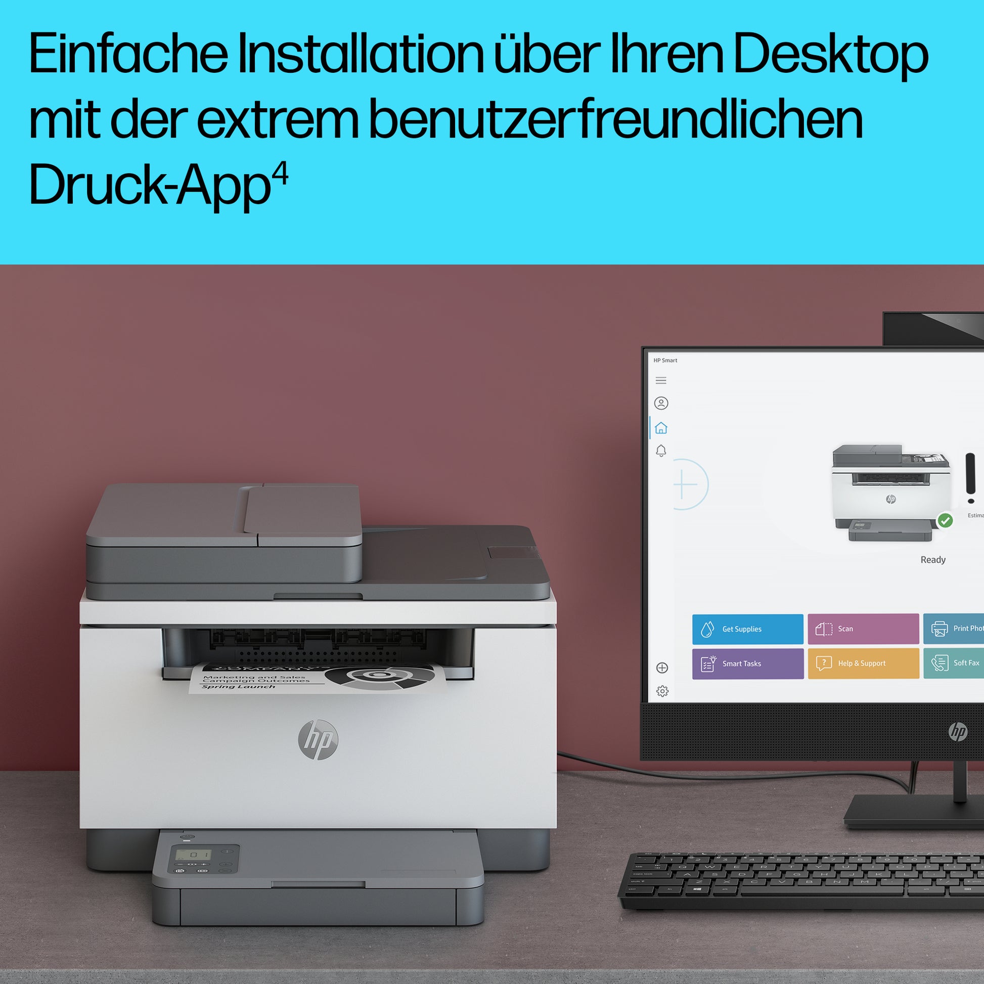 HP LaserJet MFP M234sdn – SW-Laser-Multifunktionsdrucker, A4, 3-in-1, Duplex, ADF, WLAN/LAN, AirPrint, Mopria