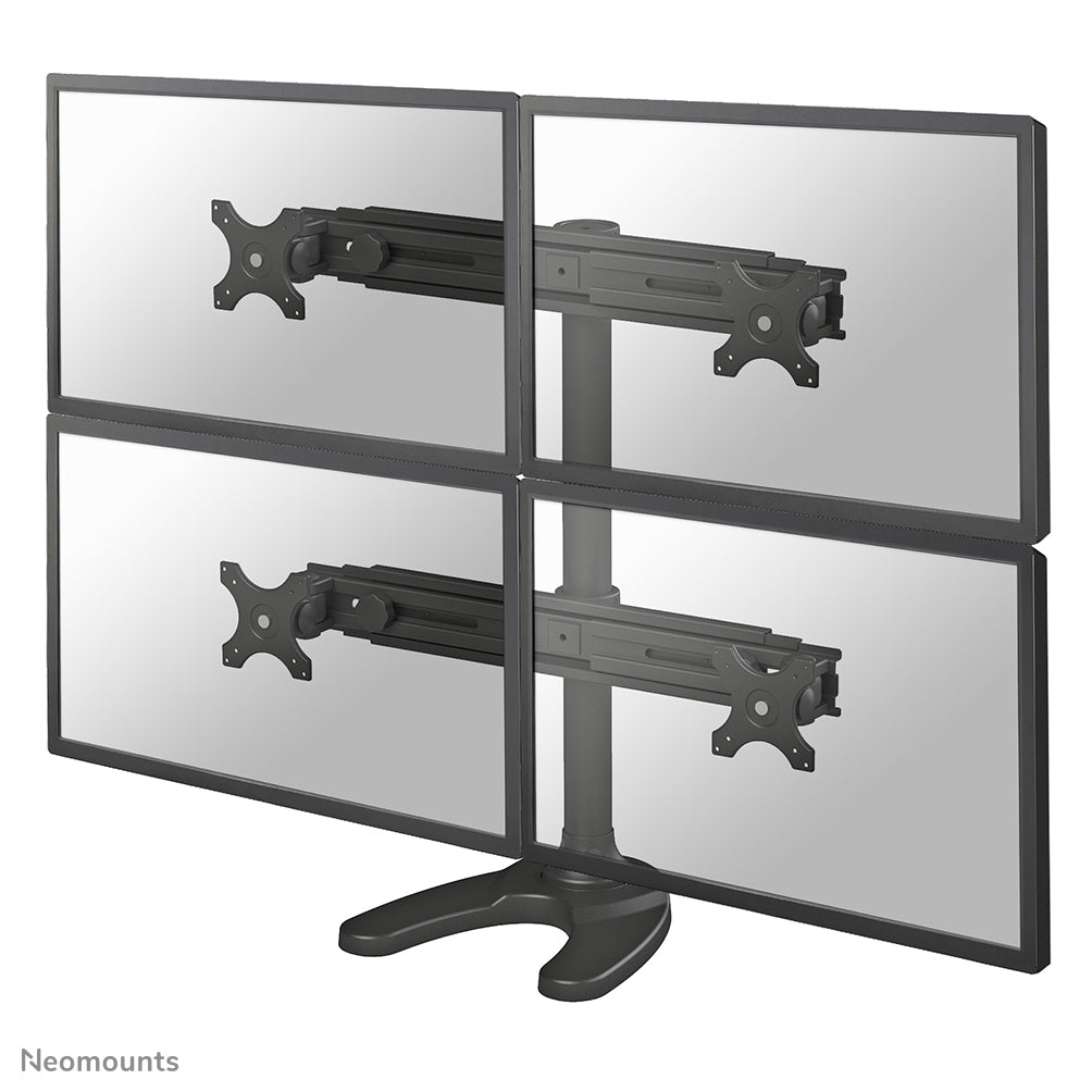 Neomounts FPMA-D700DD4 – Tischhalterung, 4-fach, bis 30", VESA 75 × 75/100 × 100 mm, Schwarz