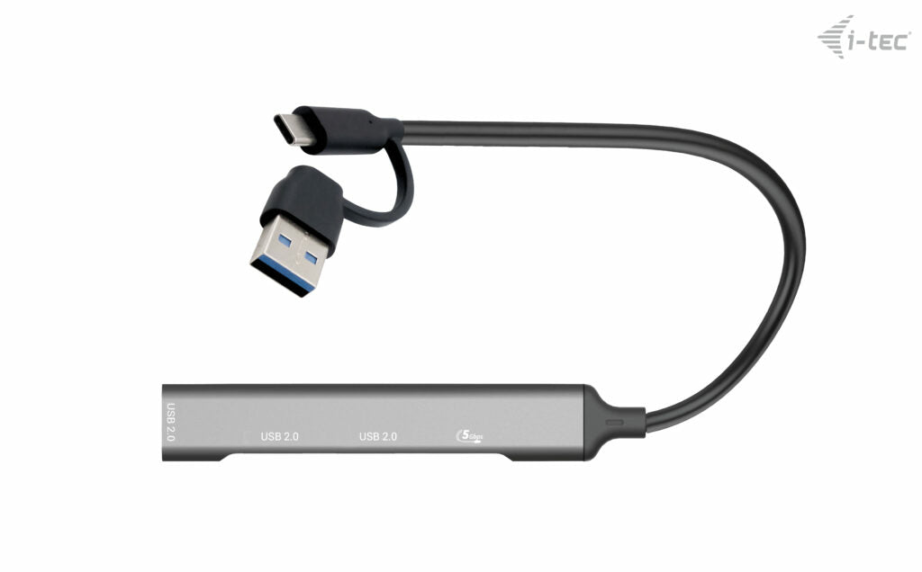 i-tec USB-Hub – USB-A/USB-C, 3× USB-A, 1× USB-C, für Windows/Mac/ChromeOS